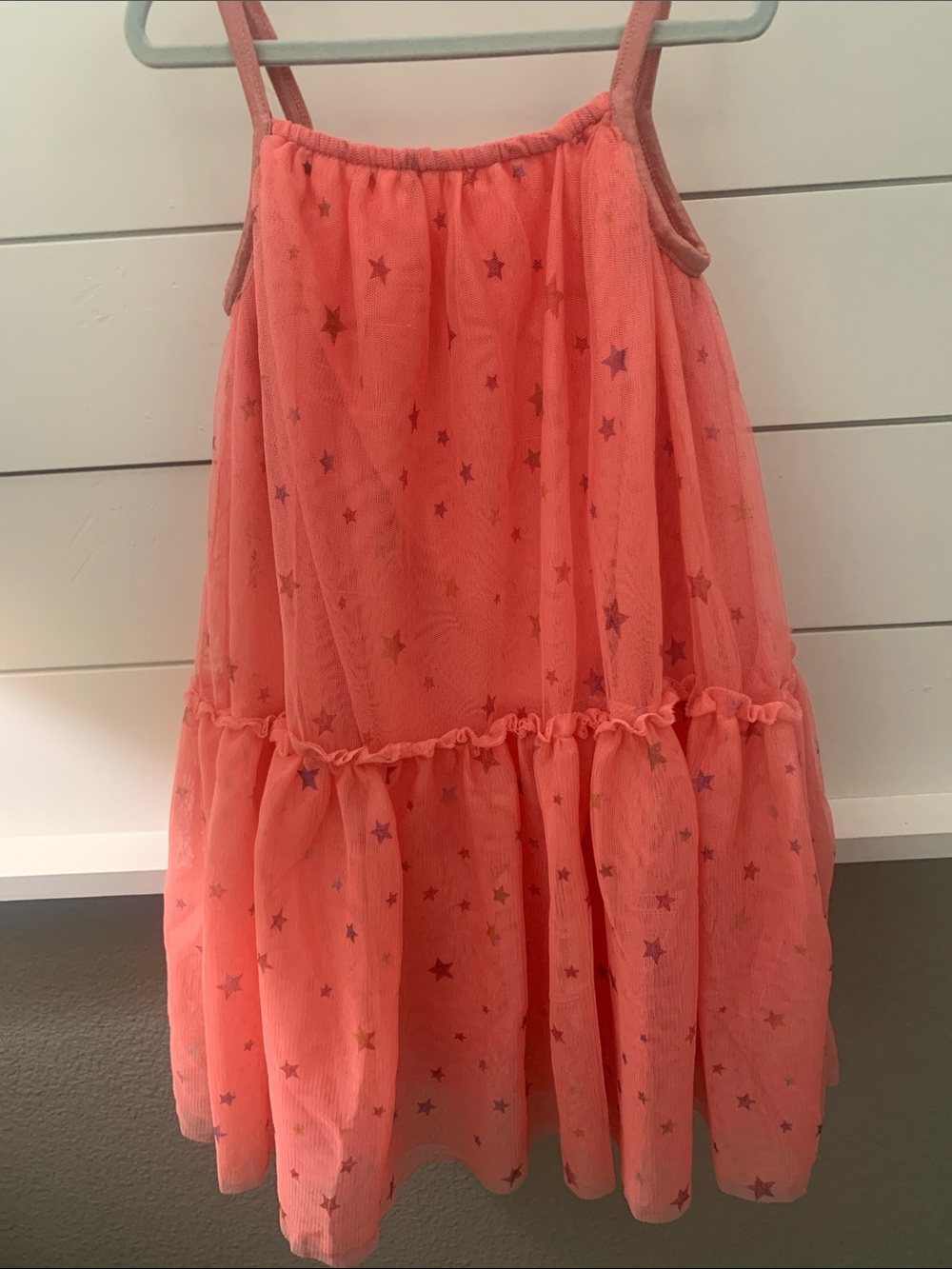 Cat & Jack Coral Star Print Tulle Sundress